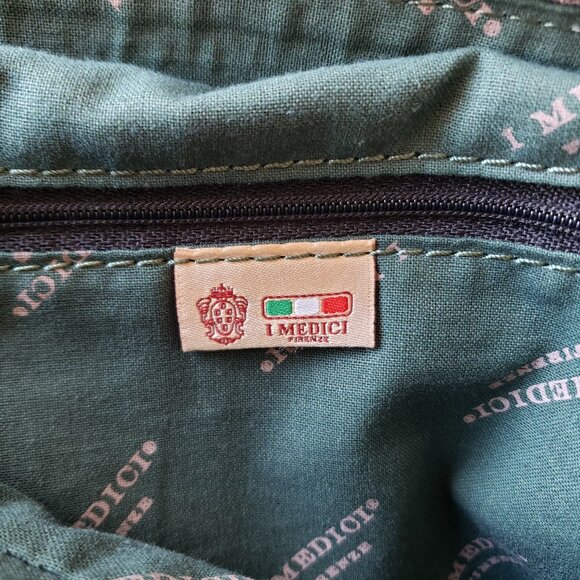 I Medici Firenze Genuine Leather Ash Blue Messenger Bag Crossbody Made In Italy - Picture 6 of 14